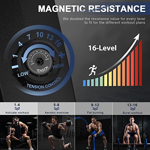 Neezee Foldable Rowing Machine for Home Gym - LCD Monitor, 16 Level Magnetic Resistance, Full-Body Workout, Upgrade Flywheel, Space Saving - Image 3