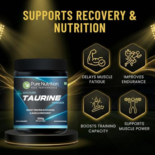 Image of Pure Nutrition L-Taurine Powder 200g | Premium Amino Acid Supplement | Boosts Muscle Recovery & Performance | Supports Energy, Heart Health, & Overall Wellness | Ideal for Fitness, Stamina, & Active Lifestyle