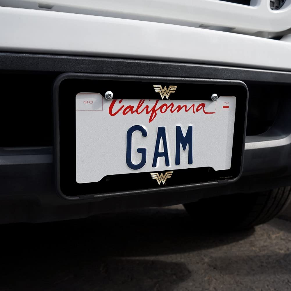 GRAPHICS & MORE Wonder Woman 1984 Golden Logo License Plate Tag Frame