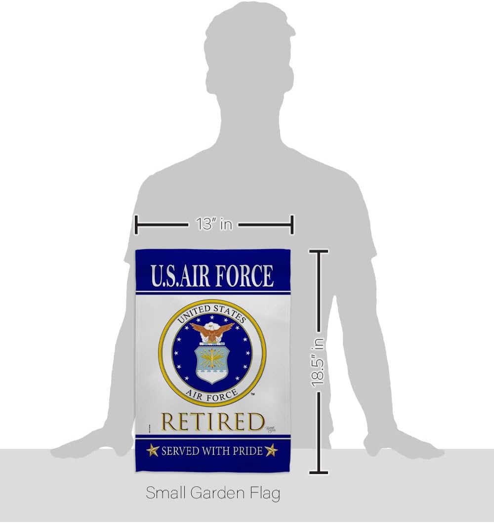US Air Force Retired Garden Flag - Armed Forces USAF United State American Military Veteran Retire Official - House Decoration Banner Small Yard Gift Double-Sided Made in USA 13 X 18.5 - Image 2