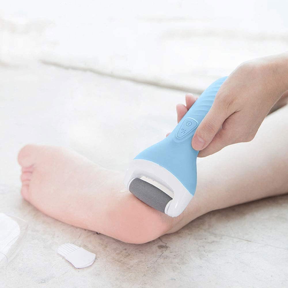 Removedor de callos eléctrico - Lima de pie recargable Afeitadora de callos Herramientas de pedicura para remover la piel dura, para callos de talones agrietados y piel muerta, Azul/Rosa (Color : Blu