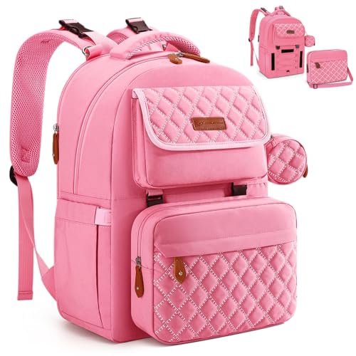 Image of Maelstrom Large Diaper Bag,29L-45L Expandable Diaper Bag Backpack for 2 Kids/Twins Baby Stuff, with Removable Cross Body Bottle Bag for Mom/Dad, Stylish Baby Bag Gift for Boys/Girl-Pink