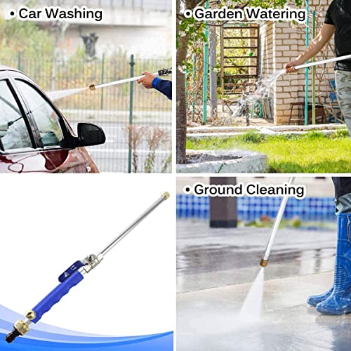 High Pressure Power Washer Spray Wand, Hydro Jet Washer Gun with 2 Hose