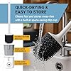 Unique Silicone RV Toilet Brush, Compact, Won't Damage Toilets or Seals, Wall-Mount No-Drip Holder
