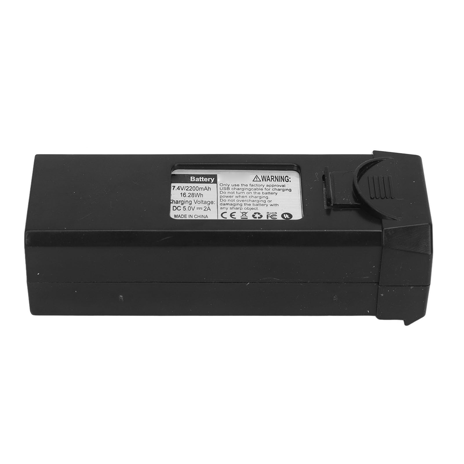 Batterie de Drone 7,4 V, Batterie de Drone 2200 MAh, Durable Contre Les Surcharges, Remplacement Sûr pour Quadrirotor (Black)