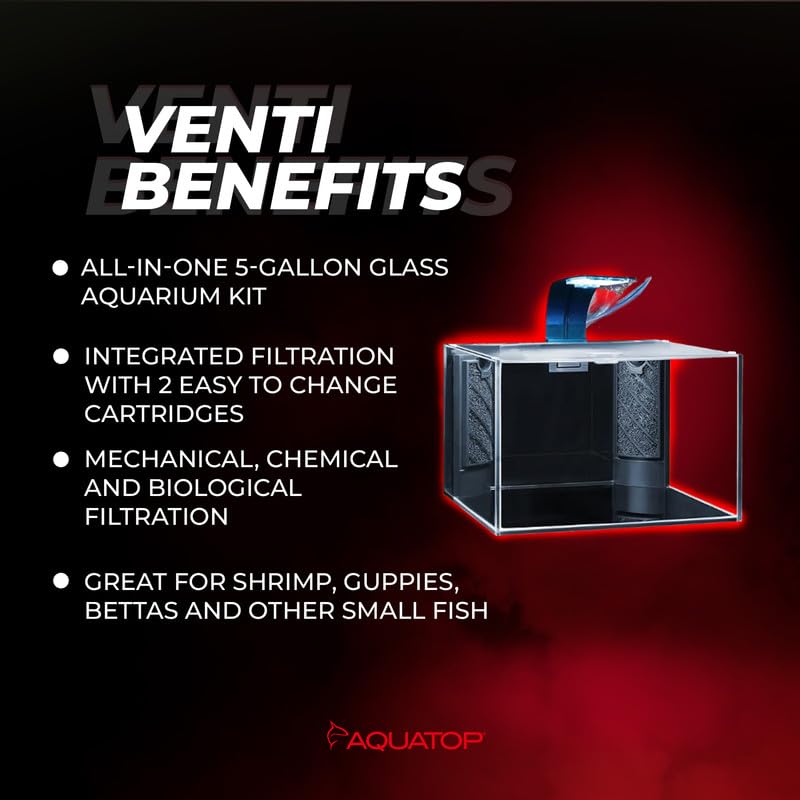Amazon.com: Aquatop Venti Professional Showcase Glass Aquarium Kit