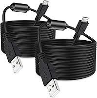 Vista 2 de 2 Pack 10FT PS4 Controller Charger Charging Cable with Magnetic Ring Compatible with Playstation 4/ DualShock 4/ PS4 Slim/Pro Wireless Controllers