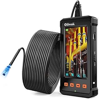 50FT Endoscope Inspection Camera, Oiiwak Borescope Camera for Pipe Sewer Drain Plumbing Inspection 1080P HD 4.3“ IPS Screen Waterproof IP67 Bore Scope Snake Camera with 6 LED Lights(15m Cable)