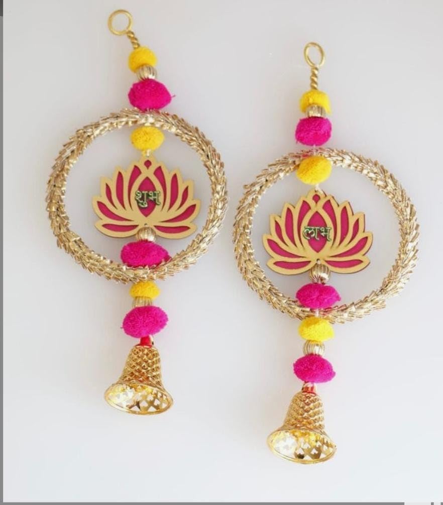 Hastshilp Handmade Subh Labh Wall Door Hanging Toran Latkan for Home Decoration| Mandir Decoration| Diwali Decoration Color-Multi, Pack-02 (Design 1) (B0CJCGKDMM) Amazon Price History, Amazon Price Tracker