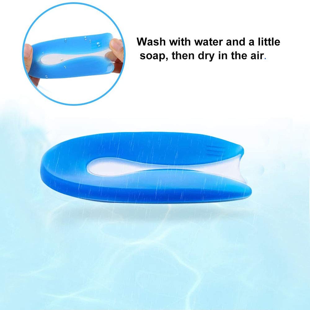 Cojín de silicona en forma de U, almohadilla para fascitis plantar diseñada para el cuidado doloroso del talón y los espolones óseos, 1 par (L)