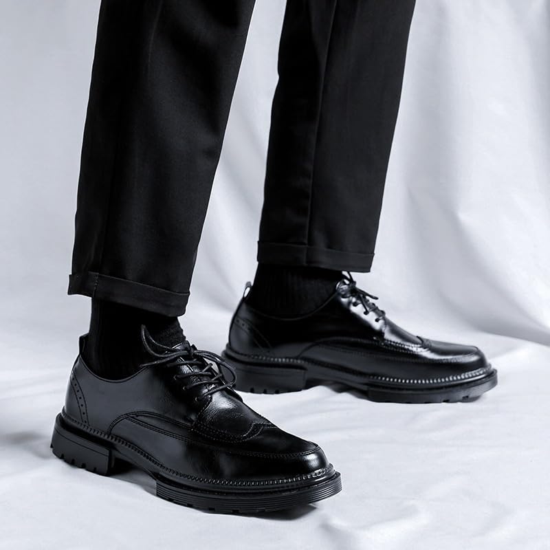 Mens Dress Shoes, Real Leather Platform Oxford Shoes, Fashion Wedding Party Loafers Shoes, Men Suit Shoes, British Business Dress Leather Shoes2