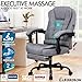 ELFORDSON Massage Office Chair for Home Office, Desk Chair 77 cm High Back 150° Recliner Tilt Function Padded Swivel Fabric, Grey ELFORDSON Massage Office Chair for Home Office, Desk Chair 77 cm High Back 150° Recliner Tilt Function Padded Swivel Fabric, Grey