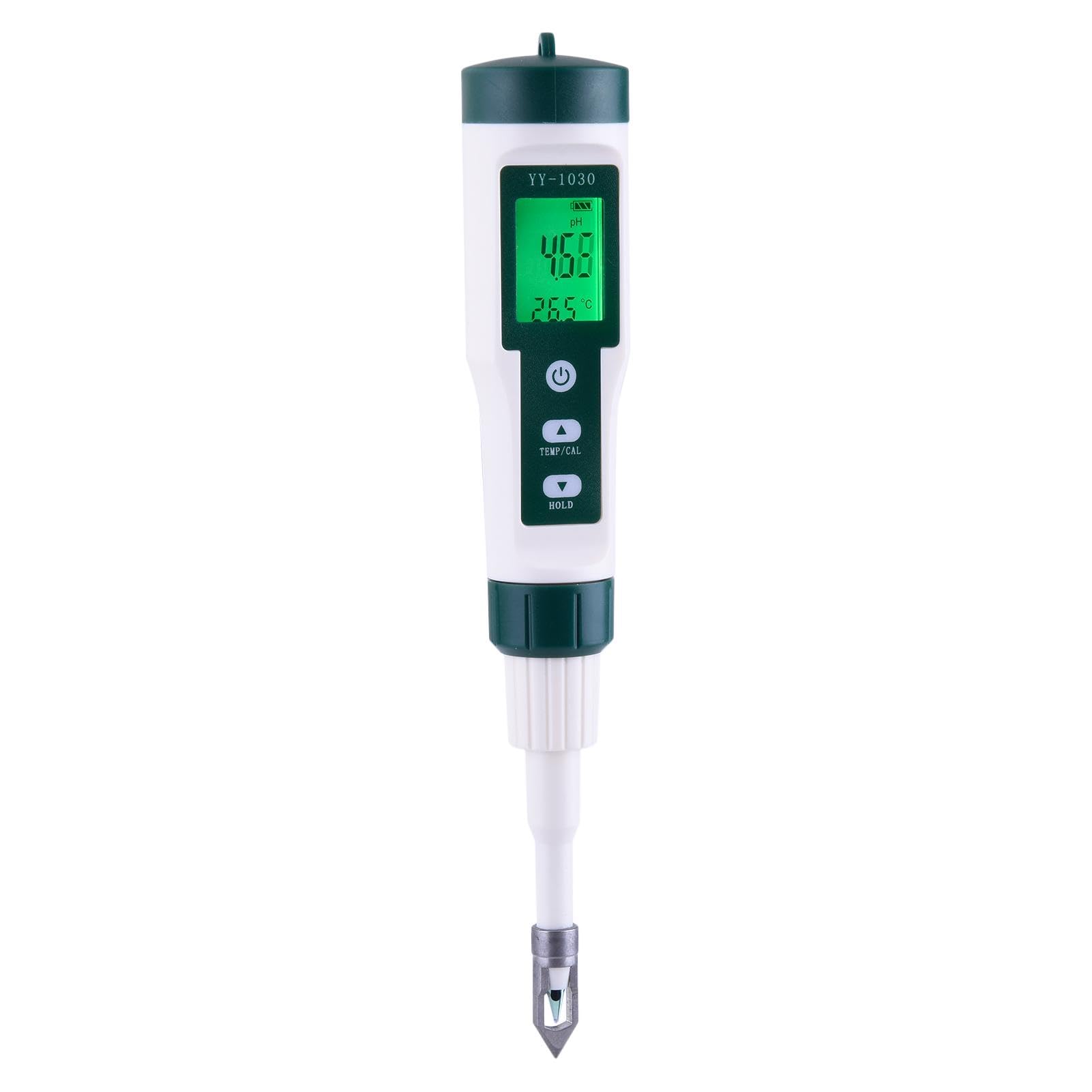 Medidor de pH para Alimentos - Medidor de Humedad del Suelo | Medidor de | pH para Alimentos | Probador Digital de pH del Suelo con Doble sonda | Medidor Digital de pH para Alimentos | Probador de pH