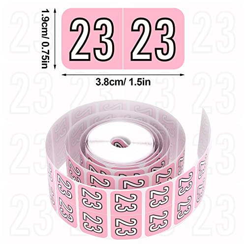 500 Pieces 2023 Year Stickers File Folder Year Labels Rectangle Coded Colored Year Stickers Self Adhesive Year Labels End Tab File Folders Office Supplies, 1 Roll (Pink, 3/4" X 1-1/2") #TOP3