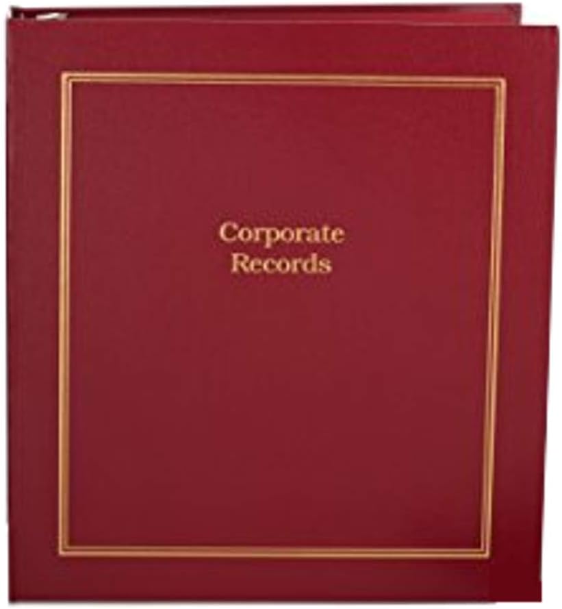 Hubco Corporate Kit (Red) - Binder, Slipcase, Minutes & Bylaws, Stock Certificates, Index Tabs & Gold Foil Customized Labels