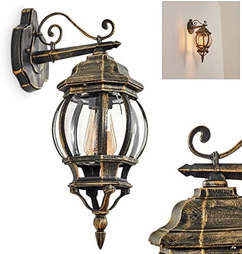 Wandlamp in warm goud met grafische glazen kap - Vilamo