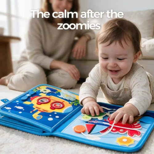 Image of Ocean Busy Book, Quiet Travel Toy for Airplane, Felt Board for Toddler