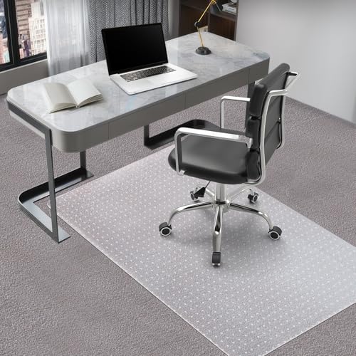 Image of Vicwe Office Chair Mat for Carpeted Floors, 55 inchX36 inch Rectangle Desk Chair Mats with Studs for Low and No Pile Carpeted Floors, Easy Glide Computer Desk Chair Mat for Home & Offices