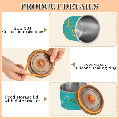 Contenedor hermético de acero inoxidable 900ml miniatura 4