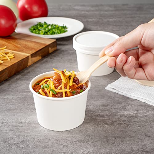 Image of Coppetta 4 Ounce Dessert Cups, 200 Disposable Ice Cream Cups - Lids Sold Separately, Heavy-Duty, White Paper Frozen Yogurt Bowls, For Hot And Cold Foods, Perfect For Gelato Or Mousse - Restaurantware
