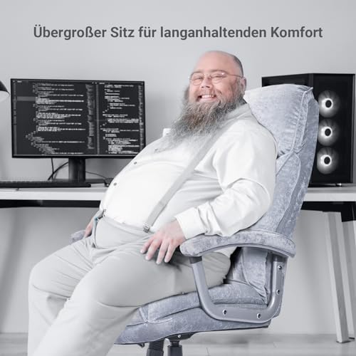 ACMELIFE Chefsessel Bürostuhl 200KG | Ergonomischer Schreibtischstuhl mit XXL breite Sitzfläche...