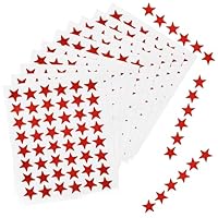 2400 Pack 50 Sheets Red Star Stickers, 0.6\" Diameter Reward Stickers for Kids, Children, Face, Reward Chart (2400 Pack, Red)