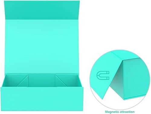 Miniatura 5 de MOZRRO Caja de regalo con tapas, 9.85 x 5.95 x 3.15 pulgadas, cierre magnético, cajas de regalo plegables para embalaje de regalo, caja de regalo