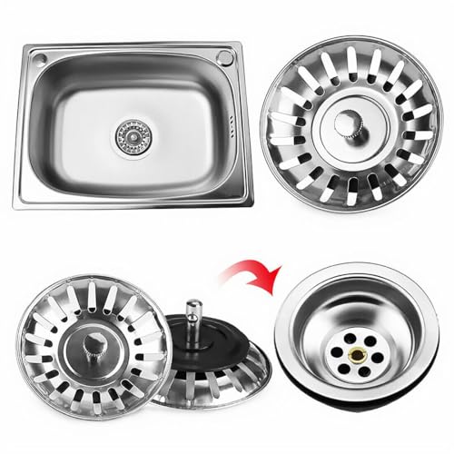 Colador para fregadero de cocina 4 piezas acero inoxidable 82mm miniatura 4