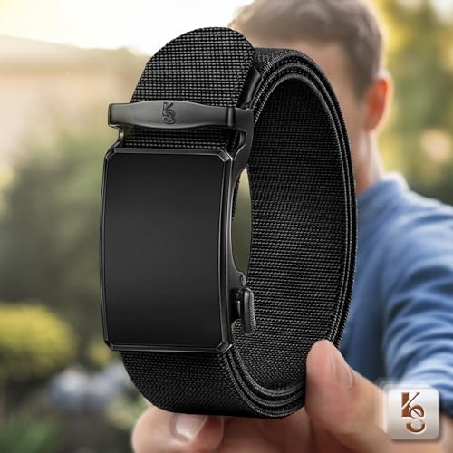 KEMISANT Men Belt,Ratchet Web Belt Stretchy For Men Golf Work Hiking Holster Jeans Casual Pants 1 1/2",Limitless Adjusting2