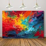 Rcoaror Abstract Rainbow Paint...