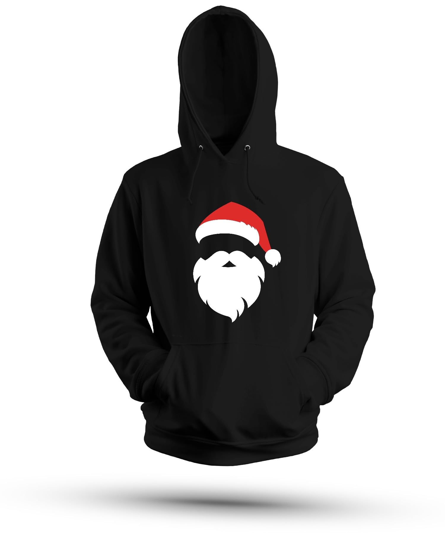 Santa Święty Mikołaj strój bożonarodzeniowy - Boże Narodzenie Uniseks bluza z kapturem, czarna, XXL