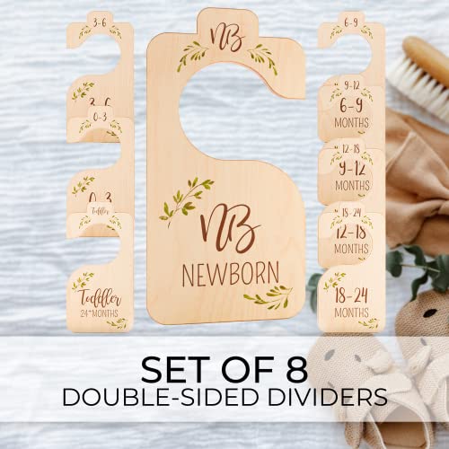 Kibaga KIBA-DIVIDERS-1 Beautiful Wooden Baby Closet Dividers For Clothes - Double-Sided Organizer From Newborn To 24 Months thumb #7