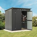 Domi Outdoor Storage Shed 5x3 FT, Metal Tool Sheds Galvanized Steel,Outdoor Tool Shed with Lockable Double Door for Patio,Backyard,Garden,Lawn