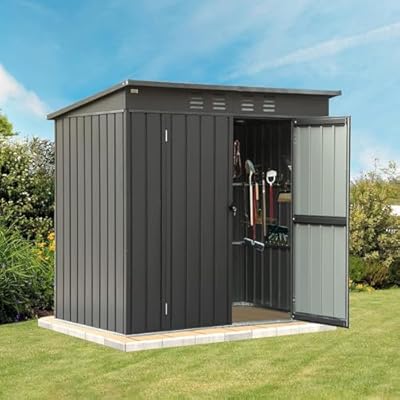 Domi Outdoor Storage Shed 5x3 FT, Metal Tool Sheds Galvanized Steel,Outdoor Tool Shed with Lockable Double Door for Patio,Backyard,Garden,Lawn