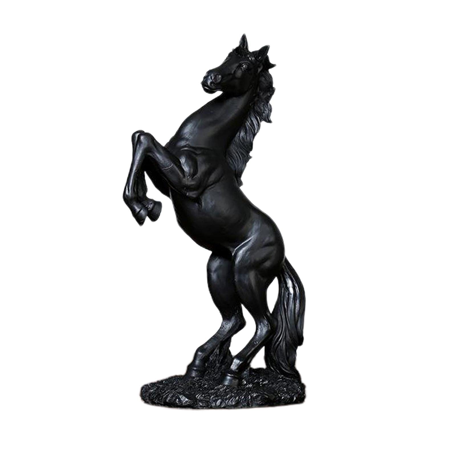 Fenteer Estatua de Caballo Decoración del Hogar Escultura Resina Decorativa Moderna - Negro