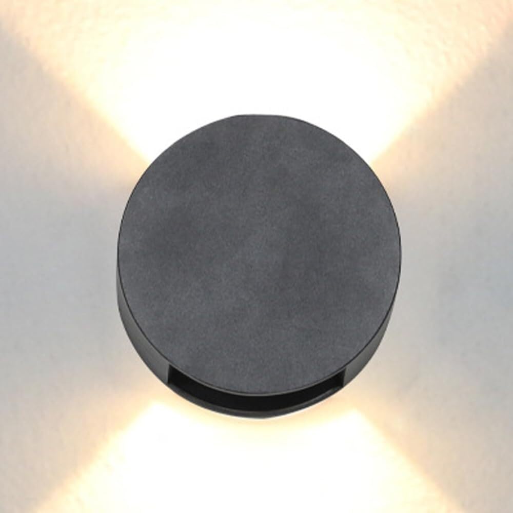 SMCCYYSD Mini Led Wall Lamp Indoor Outdoor Light Modern Simple Sconce Round Aluminum Lantern for Garden Villa Courtyard Balcony Foyer Entrance Corridor Mounted Lamp(Black,3000K)