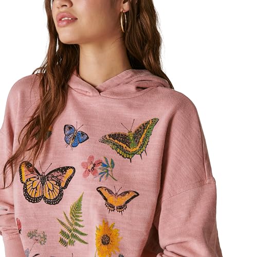 Image of Lucky Brand womens Lucky Brand Women's Butterfly Floral Motif Pullover