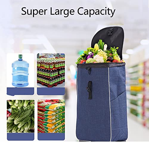 Bolsa de la Compra Reutilizable 40L, Tela Oxford para Carro(Blue)