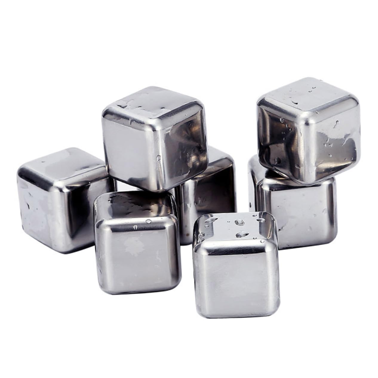 Alipis 12piezas Cubos De Hielo Reutilizables Inoxidable Estuche Para Enfriar Whisky Vino y Bebidas Sin Diluir