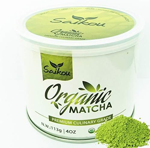 Matcha Green Tea Powder - Premium Culinary Grade USDA Organic For Starbucks Lattes, Smoothies, Baking, Detox Tea & Slim Tea. Weight Loss. Fat Burner - 4oz Tin
