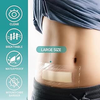 Dimora Transparent Film Dressing 6x8 inch 20 Packs with Hypoallergenic Adhesive, Large Waterproof Wound Bandages Post Surgical for Swimming, Tattoo Aftercare Bandage, IV Shield