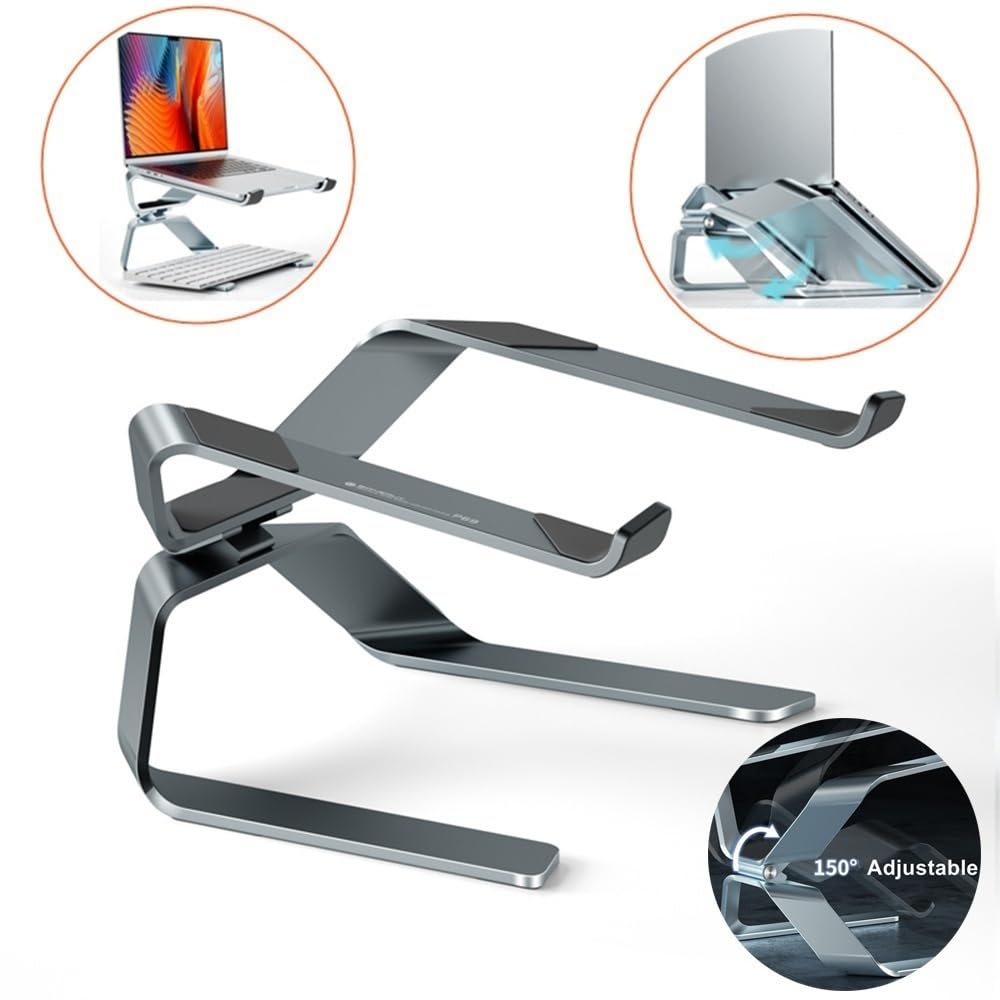 Supporto per laptop, Supporto for laptop regolabile in alluminio, supporto di raffreddamento ergonomico,Accessori per scrivania da ufficio