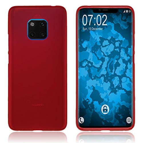 PhoneNatic Custodia Compatibile con Huawei Mate 20 PRO Cover Rosso stuoia Mate 20 PRO in Silicone Cover