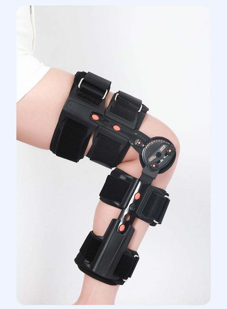 Rodillera con Bisagras Inmovilizador De Rodilla Postoperatorio Ajustable, Estabilizador De Ortesis, Inmovilizador De Rodilla para Desgarro De Menisco, Artritis, Osteoartritis