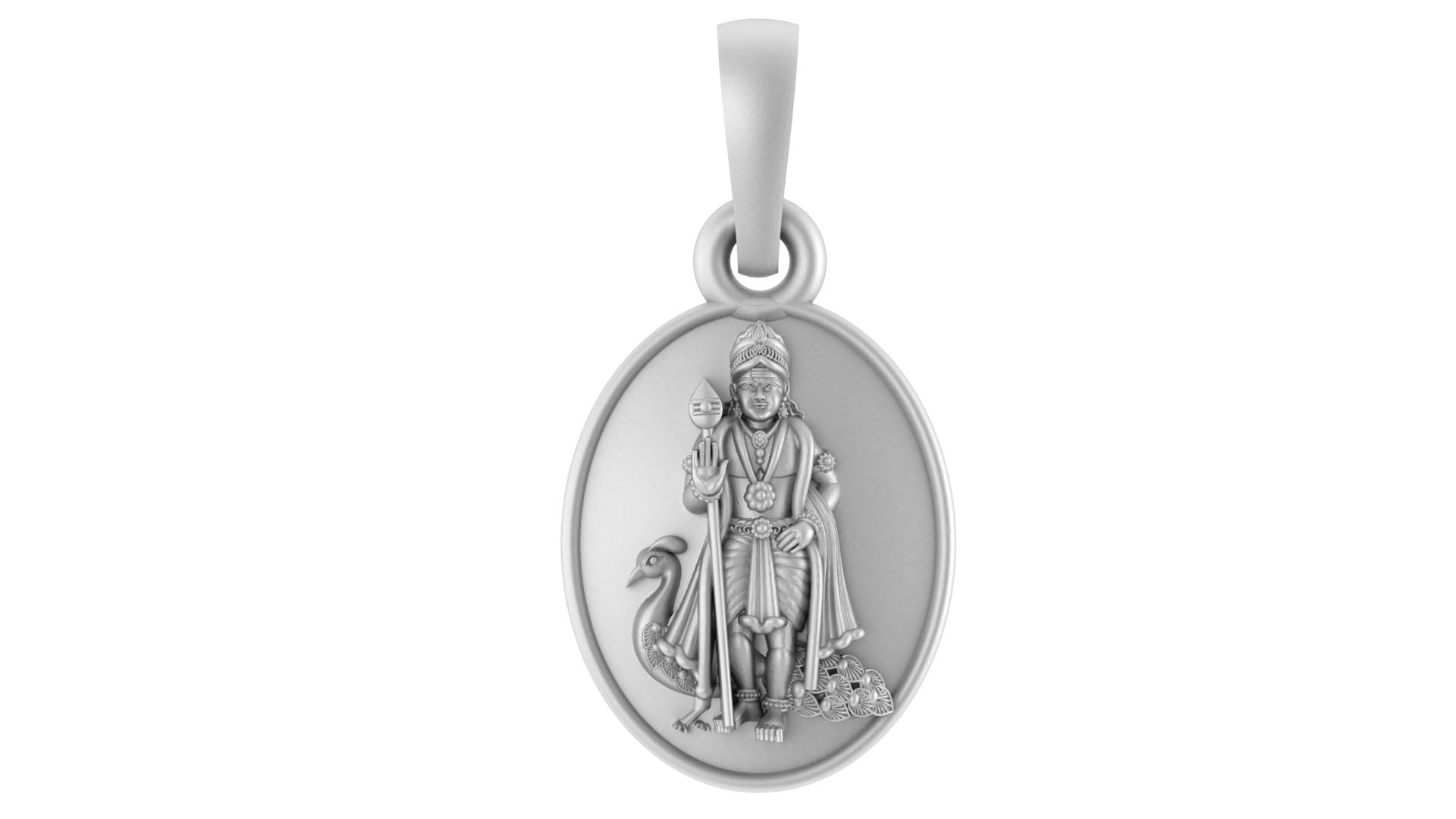 Sterling Silver (92.5% purity) Spiritual God Divine Kartikeya Vel Pandel Pendant Lord Karthikeya Locket for Good Health & Wealth