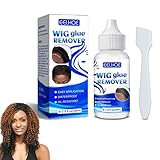 Rurbeder Pegamento de Peluca para Encaje Frontal, Pegamento Resistente al Agua para Pelucas de Encaje Frontal y reemplazo de Cabello, Pegamento Adhesivo Transparente para Peluca de 38 ml