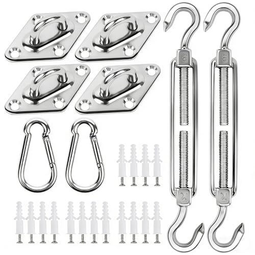 YOFIT 40 Pcs Shade Sail Hardware Kit, 6 Inch Outdoor Sun Sail Accessories, 304 Stainless Steel...