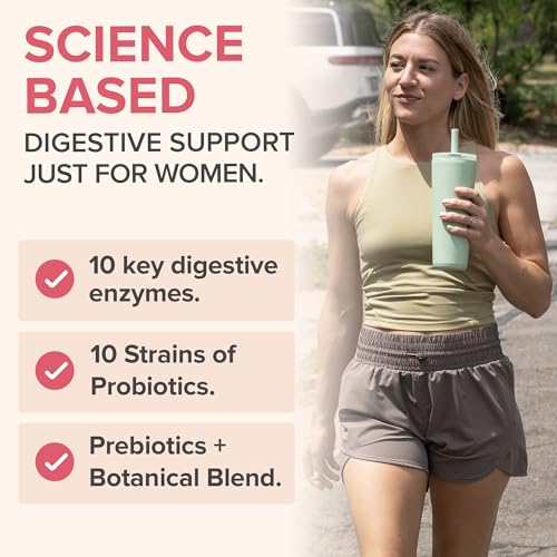 Zenwise Health 3-in-1 Womens Probiotic Supplement for Digestive, Gut Flora & Vaginal Health - Daily Probiotics & Prebiotics for Women with Digestive Enzymes Supports Bloating & Gas Relief - 60 Count