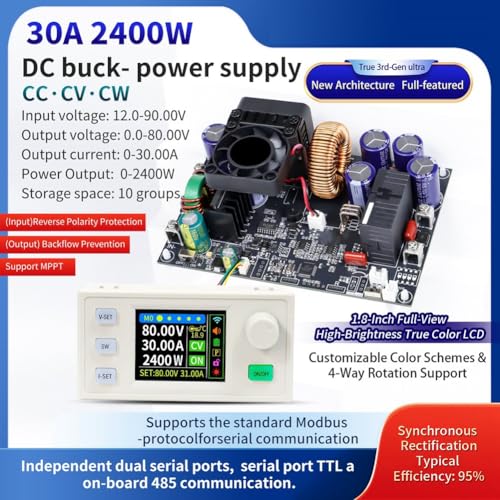 Módulo reductor CV CC de 2400W con pantalla color para paneles solares 6