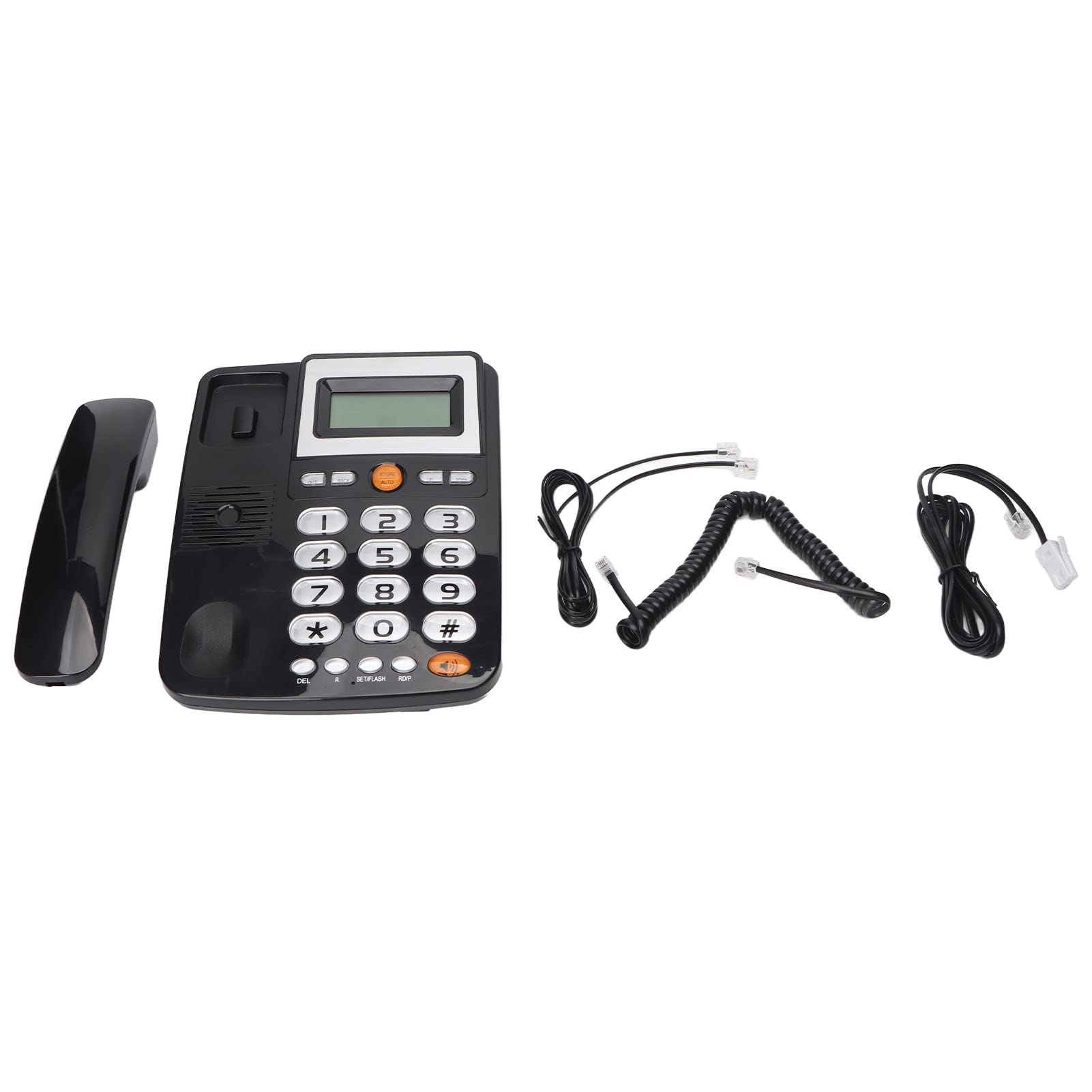 Telefono con Filo con Tasti Grandi Chiamate in Vivavoce Chiamata Rapida LCD Telefono Fisso per Anziani con Problemi di Udito Home Hotel Office